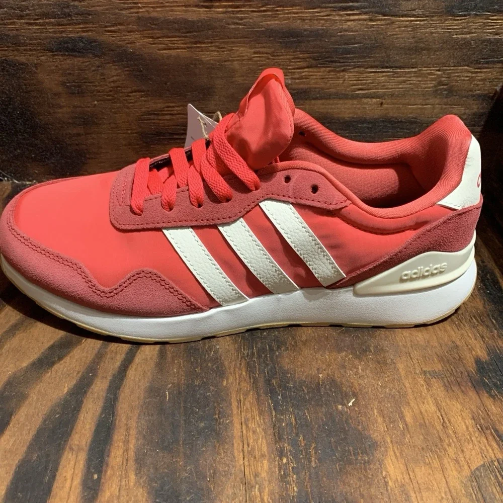 adidas Run 60s 4.0 Red/White Lace-Up Low Top Women's Sneakers JP5973 Size 8.5